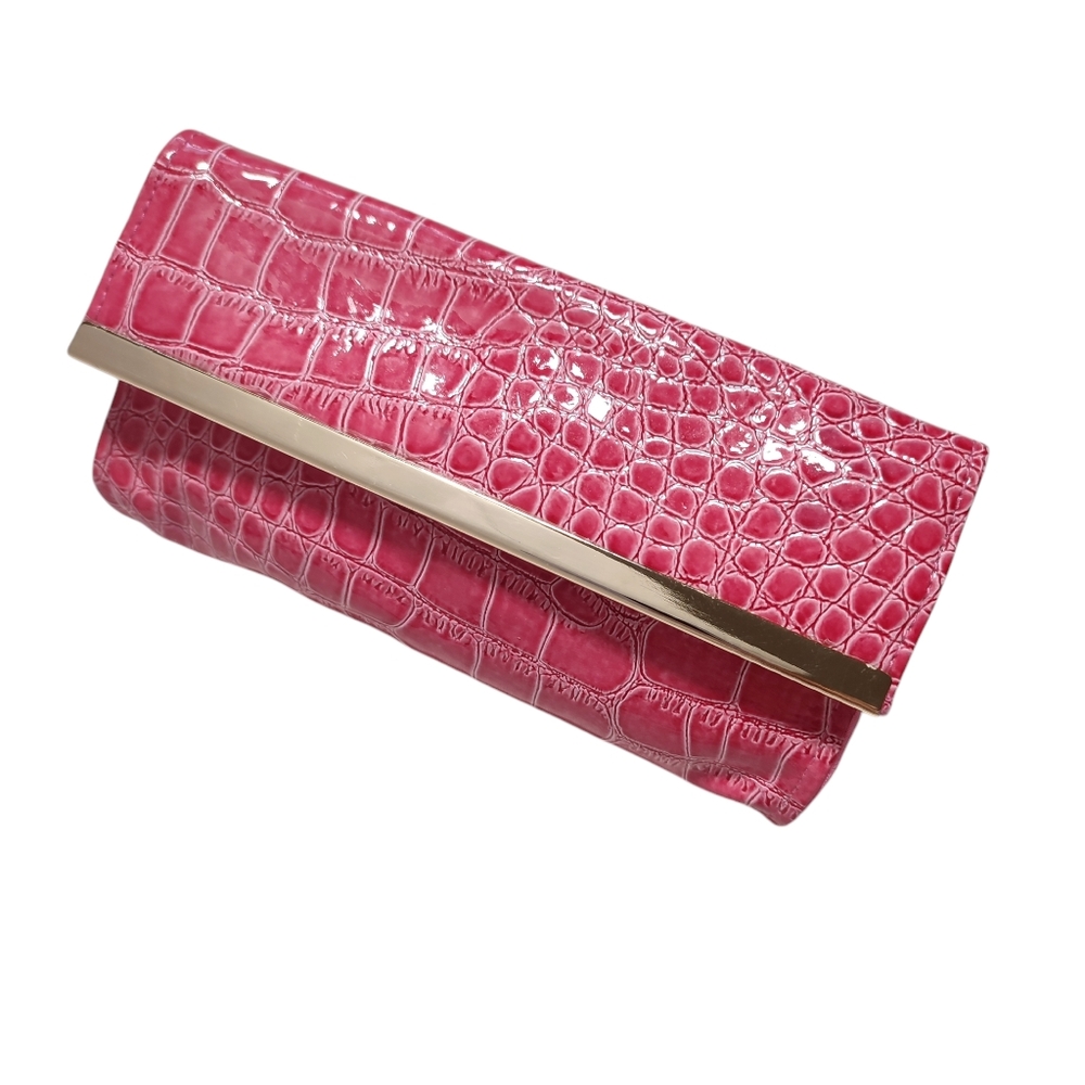 3 For 15$ Estee Lauder Pink Crocodile Embossed Clutch Glasses Case New